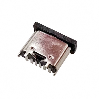 typec 6Pin母座 立贴 L=6.5 6.8（B款）外壳四脚