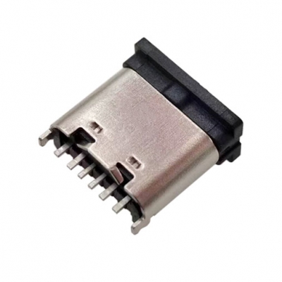 typec6Pin母座 立插 L=6.5 6.8