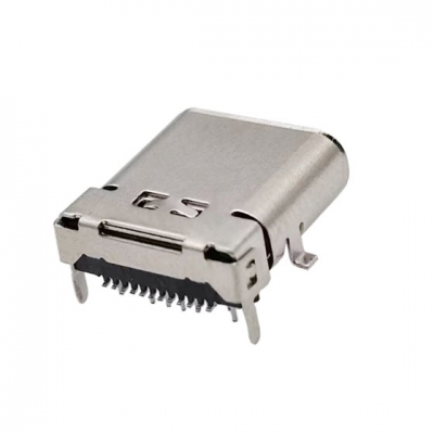 typec F24P 板上双壳（CL=1.75 L=10.0mm）外壳前脚SMT后脚DIP